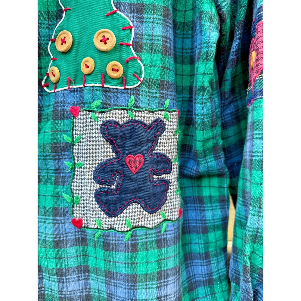 Eagle’s Eye Holiday Patchwork Flannel (Vintage) - Picture 4 of 9